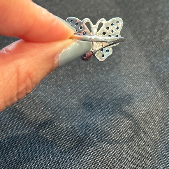 Unique Synthetic Sapphire Butterfly Ring - Picture 10 of 10